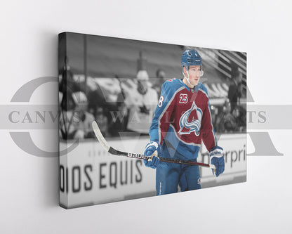 Cale Makar Black & White Canvas Art Ice hockey Canvas Wall Art