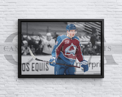 Cale Makar Black & White Canvas Art Ice hockey Canvas Wall Art