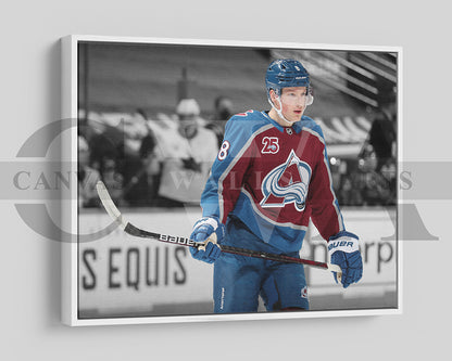 Cale Makar Black & White Canvas Art Ice hockey Canvas Wall Art