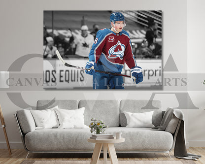 Cale Makar Black & White Canvas Art Ice hockey Canvas Wall Art