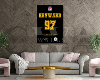 Cameron Heyward Canvas Wall Art - NFL Jersey Poster | Ready to Hang Sports Canvas Print