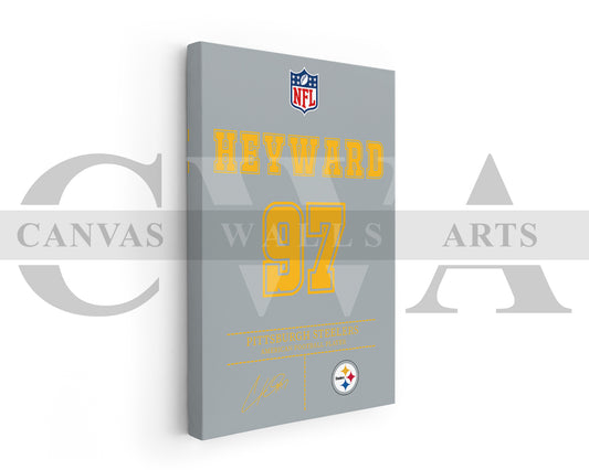 Cameron Heyward Canvas Wall Art - NFL Jersey Poster | Ready to Hang Sports Canvas Print