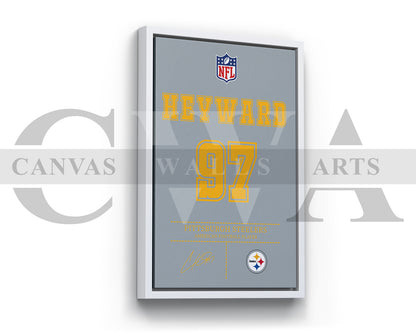 Cameron Heyward Canvas Wall Art - NFL Jersey Poster | Ready to Hang Sports Canvas Print