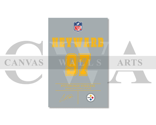 Cameron Heyward Canvas Wall Art - NFL Jersey Poster | Ready to Hang Sports Canvas Print