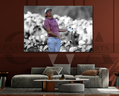 Cameron Smith Black & White Canvas Art Golf Canvas Wall Art