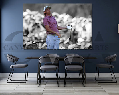 Cameron Smith Black & White Canvas Art Golf Canvas Wall Art