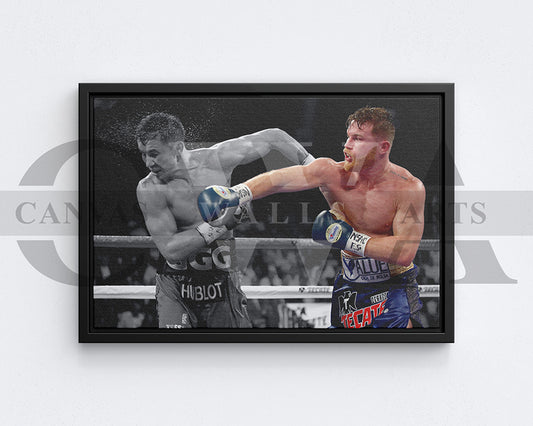 Canelo Álvarez Black & White Canvas Art MMA Canvas Wall Art
