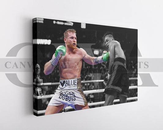 Canelo Álvarez Black & White Canvas Art MMA Canvas Wall Art
