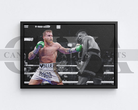 Canelo Álvarez Black & White Canvas Art MMA Canvas Wall Art