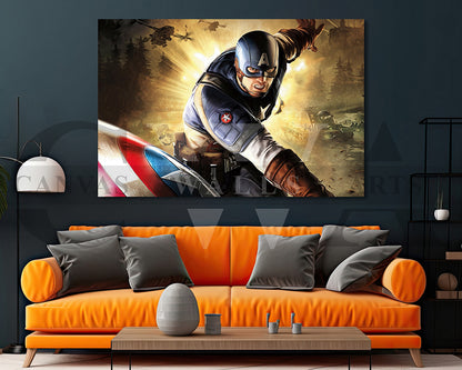 Captain America Canvas Wall Art Movie Poster Print