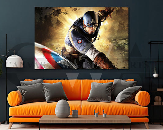 Captain America Canvas Wall Art Movie Poster Print
