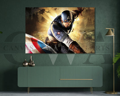 Captain America Canvas Wall Art Movie Poster Print