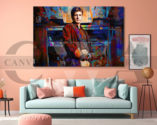 Captain Malcolm Reynolds Canvas Wall Art Abstract Movie Poster Print