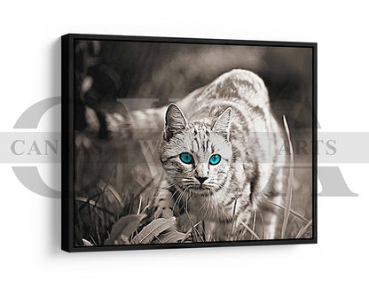 Cat Canvas Wall Art Animal Poster Print