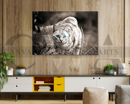 Cat Canvas Wall Art Animal Poster Print