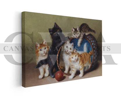 Cat Painting Canvas Wall Art Animal Poster Frame