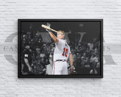 Chipper Jones Black & White Canvas Art Baseball Canvas Wall Art