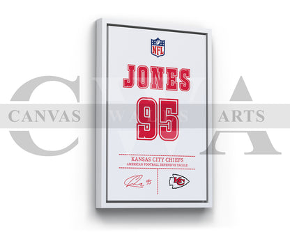 Chris Jones Canvas Wall Art - NFL Jersey Poster