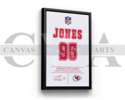 Chris Jones Canvas Wall Art - NFL Jersey Poster