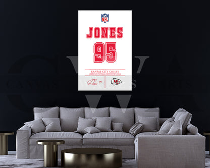 Chris Jones Canvas Wall Art - NFL Jersey Poster