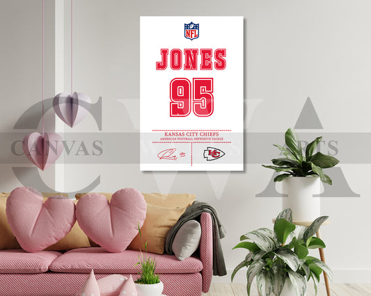 Chris Jones Canvas Wall Art - NFL Jersey Poster