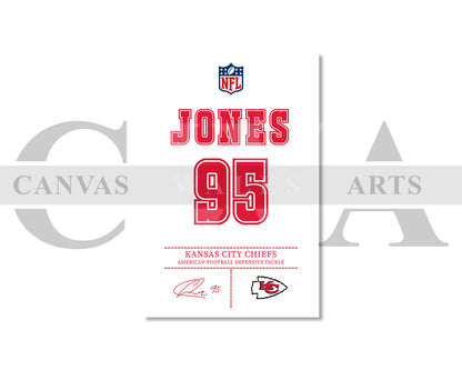 Chris Jones Canvas Wall Art - NFL Jersey Poster