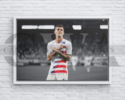 Christian Pulisic Black & White Canvas Art Soccer Canvas Wall Art