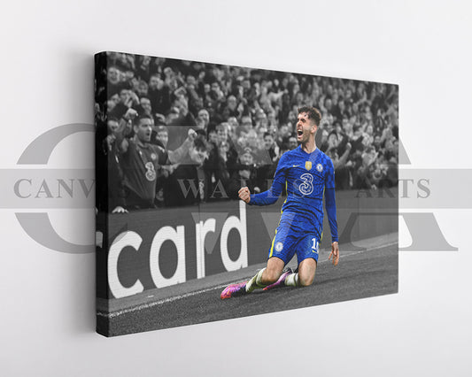 Christian Pulisic Black & White Canvas Art Soccer Canvas Wall Art