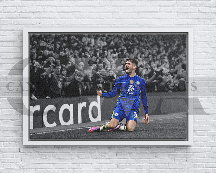Christian Pulisic Black & White Canvas Art Soccer Canvas Wall Art