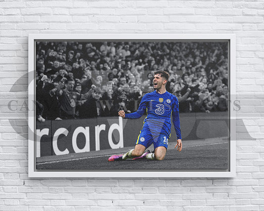Christian Pulisic Black & White Canvas Art Soccer Canvas Wall Art