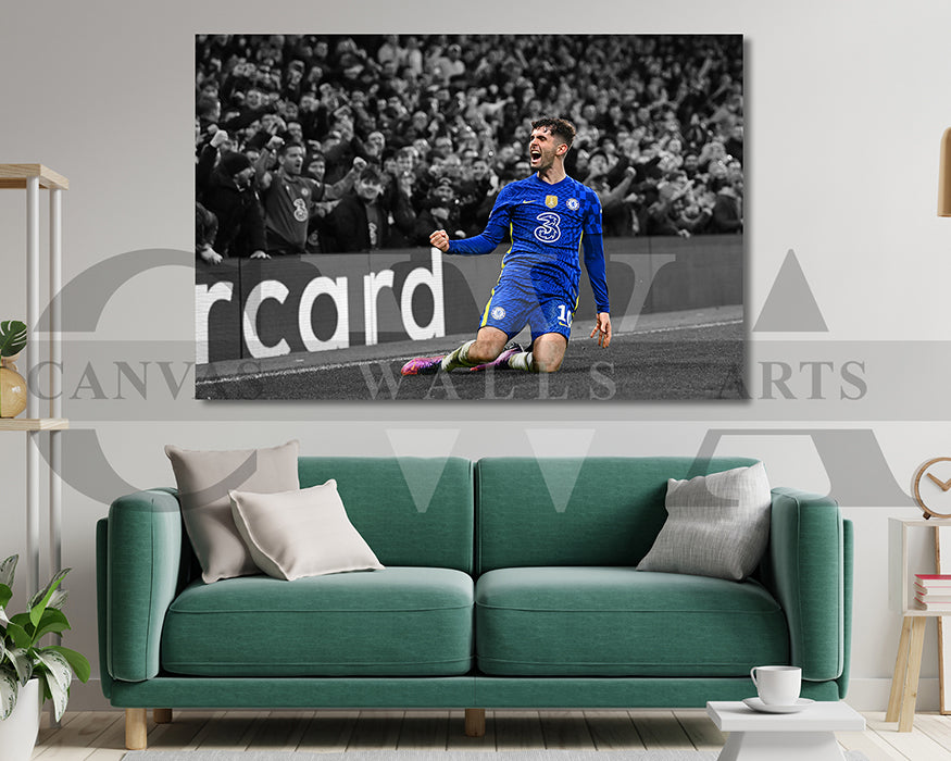 Christian Pulisic Black & White Canvas Art Soccer Canvas Wall Art