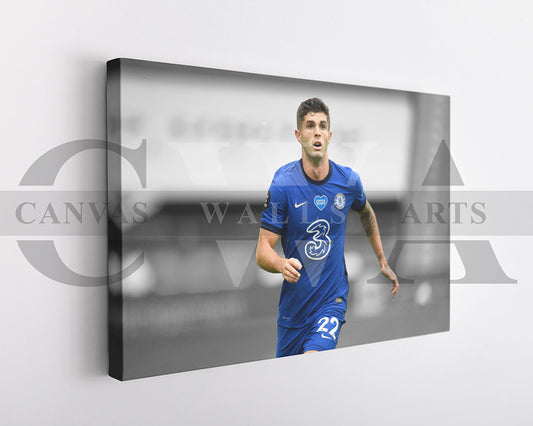 Christian Pulisic Black & White Canvas Art Soccer Canvas Wall Art