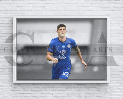 Christian Pulisic Black & White Canvas Art Soccer Canvas Wall Art