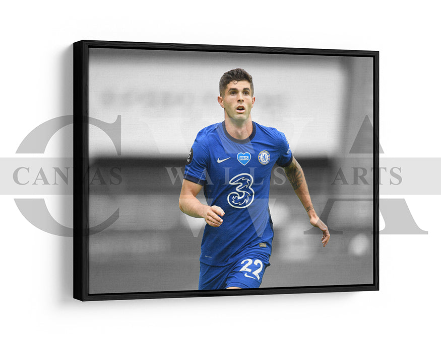 Christian Pulisic Black & White Canvas Art Soccer Canvas Wall Art