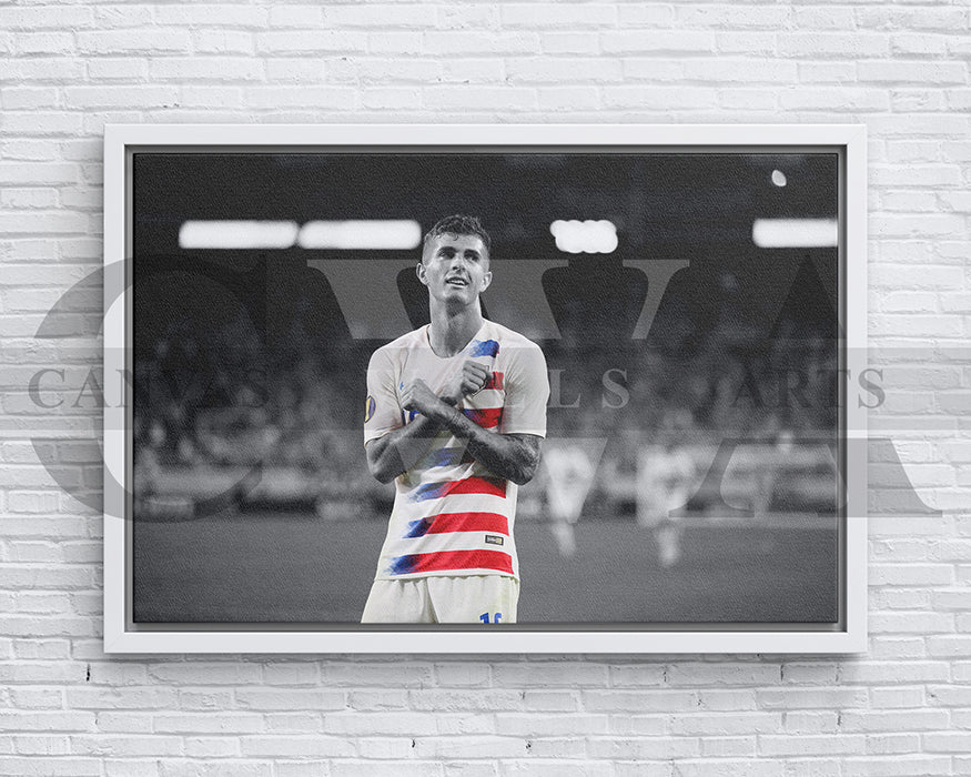Christian Pulisic Black & White Canvas Art Soccer Canvas Wall Art