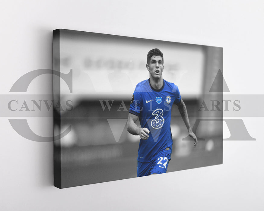 Christian Pulisic Black & White Canvas Art Soccer Canvas Wall Art