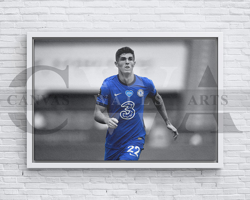 Christian Pulisic Black & White Canvas Art Soccer Canvas Wall Art