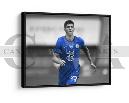 Christian Pulisic Black & White Canvas Art Soccer Canvas Wall Art