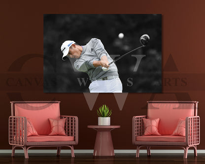 Collin Morikawa Black & White Canvas Art Golf Canvas Wall Art
