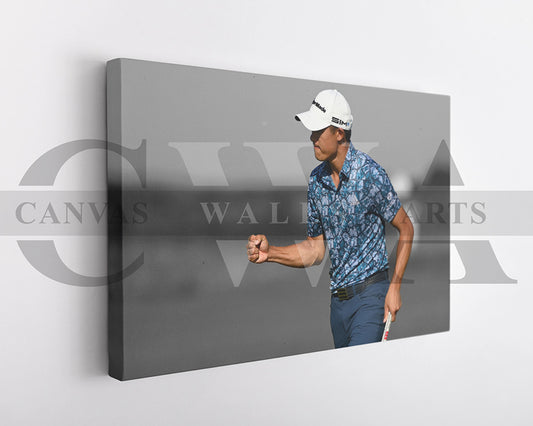 Collin Morikawa Black & White Canvas Art Golf Canvas Wall Art