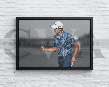Collin Morikawa Black & White Canvas Art Golf Canvas Wall Art