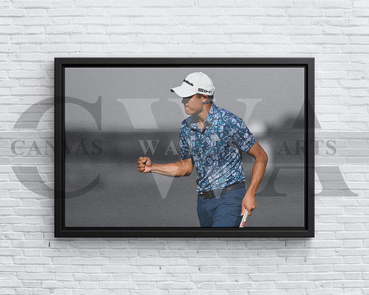 Collin Morikawa Black & White Canvas Art Golf Canvas Wall Art
