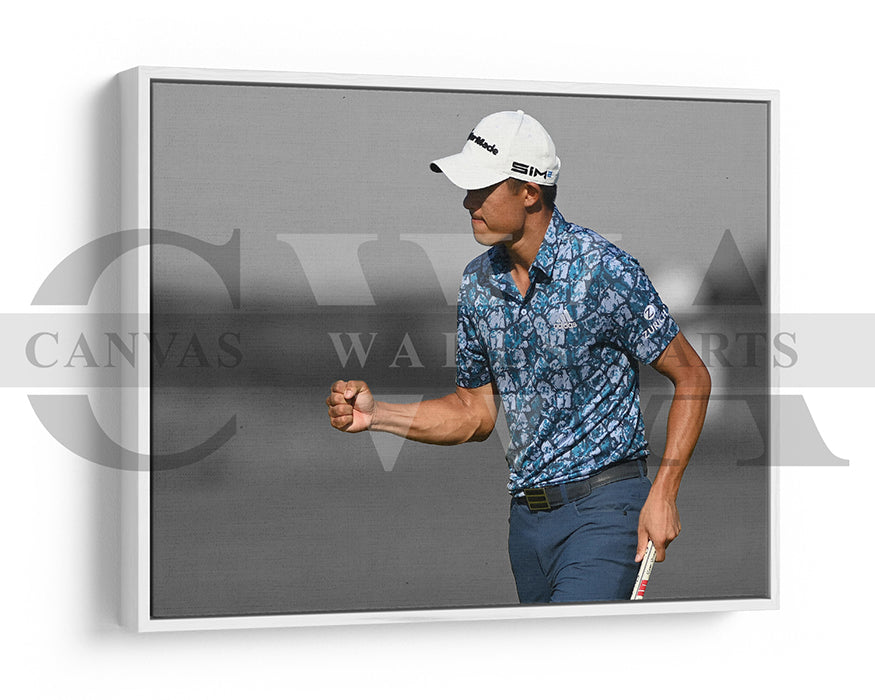 Collin Morikawa Black & White Canvas Art Golf Canvas Wall Art