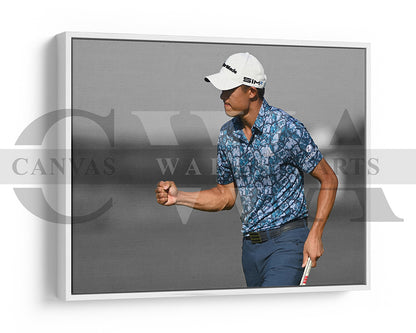 Collin Morikawa Black & White Canvas Art Golf Canvas Wall Art