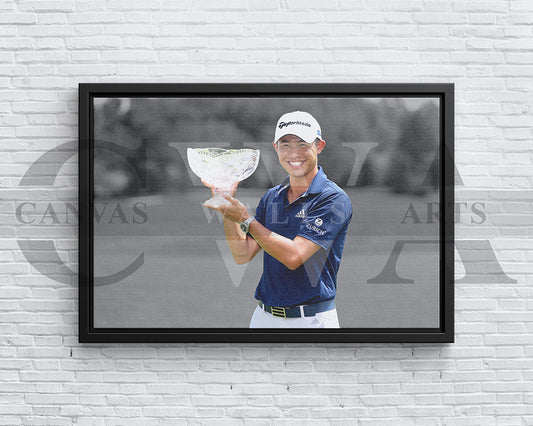 Collin Morikawa Black & White Canvas Art Golf Canvas Wall Art
