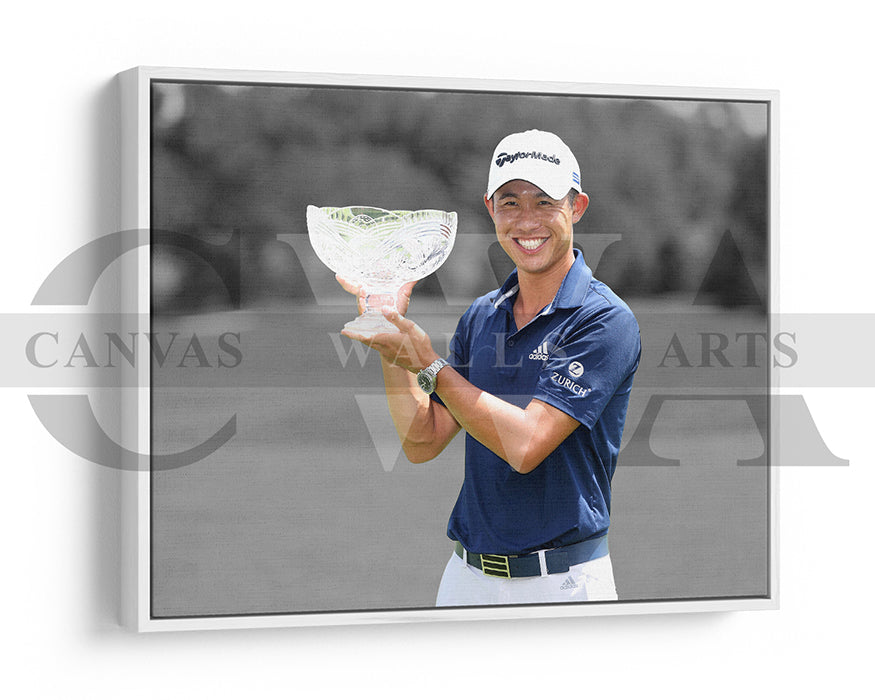 Collin Morikawa Black & White Canvas Art Golf Canvas Wall Art