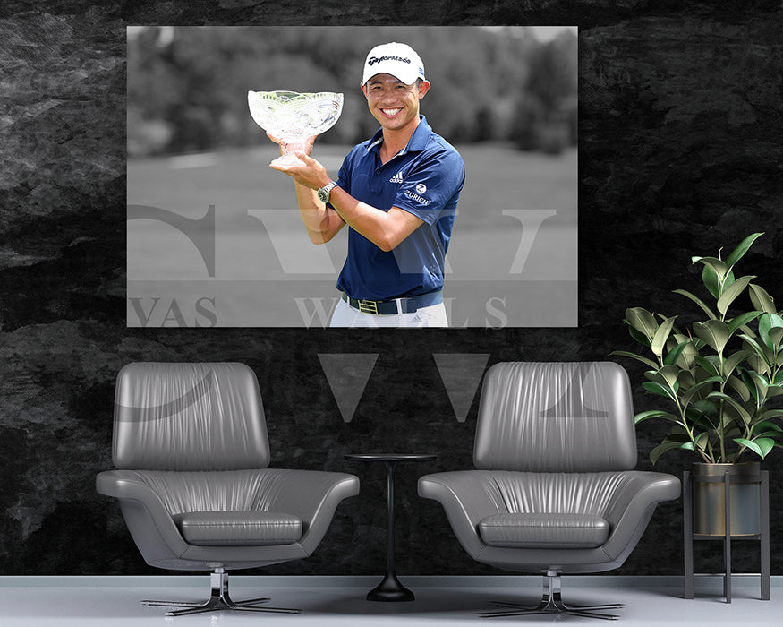 Collin Morikawa Black & White Canvas Art Golf Canvas Wall Art
