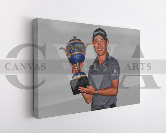 Collin Morikawa Black & White Canvas Art Golf Canvas Wall Art