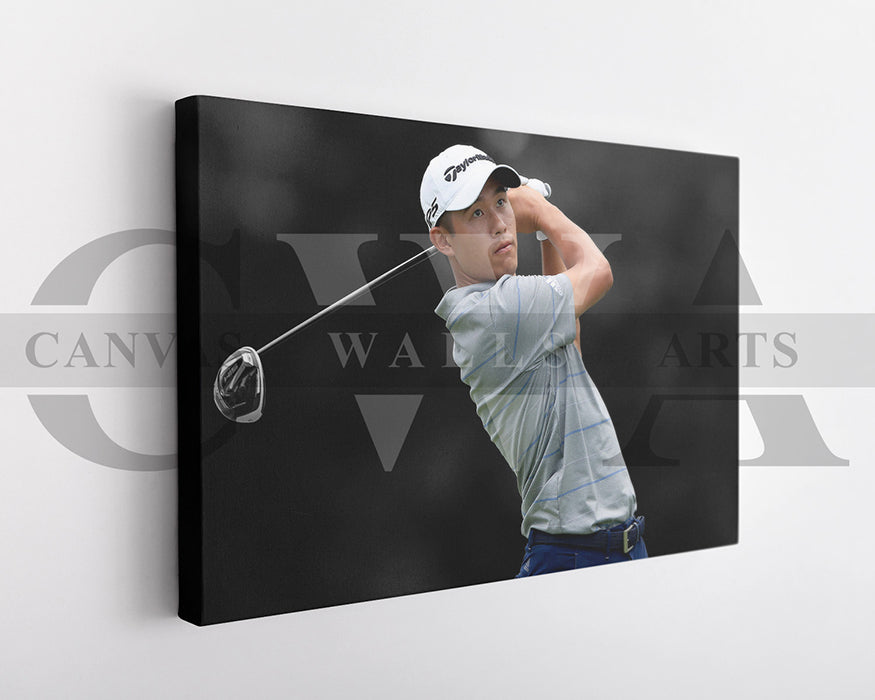 Collin Morikawa Black & White Canvas Art Golf Canvas Wall Art