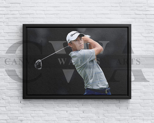 Collin Morikawa Black & White Canvas Art Golf Canvas Wall Art